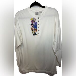 ✨ Disney Vintage XL Top – Statement Mickey & Friends Embroidery